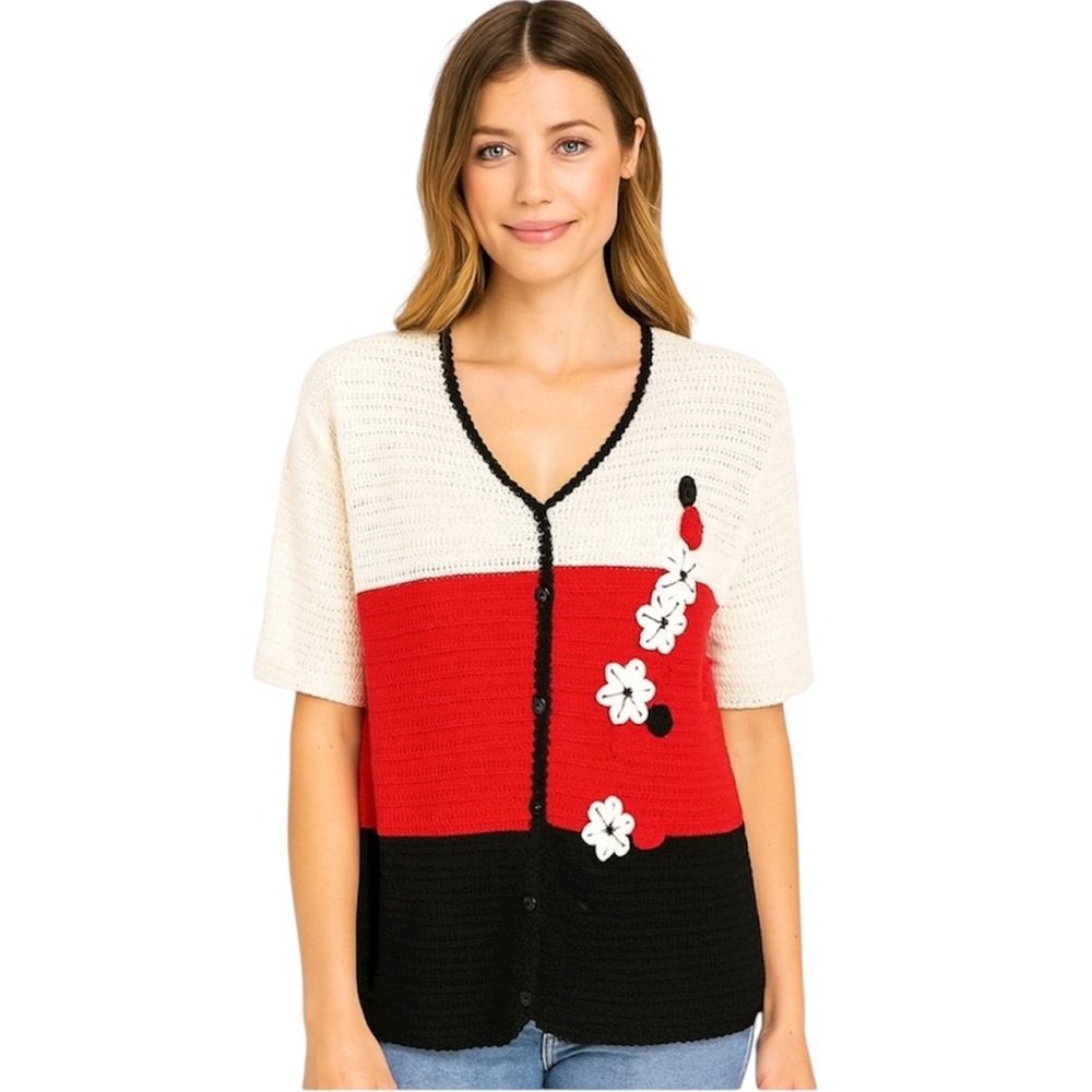 SAG Harbor NWT crochet cardigan sweater size large